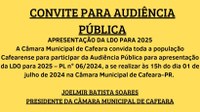 Convite para Audiência Pública - Apresentação da LDO 2025.